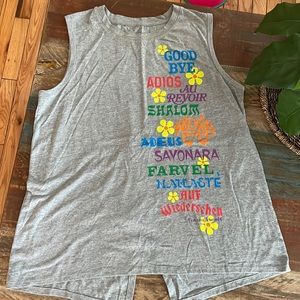 DISNEY OFFICIAL SMALL WORLD SPLIT BACK TANK TOP WOMEN SIZE LARGE
